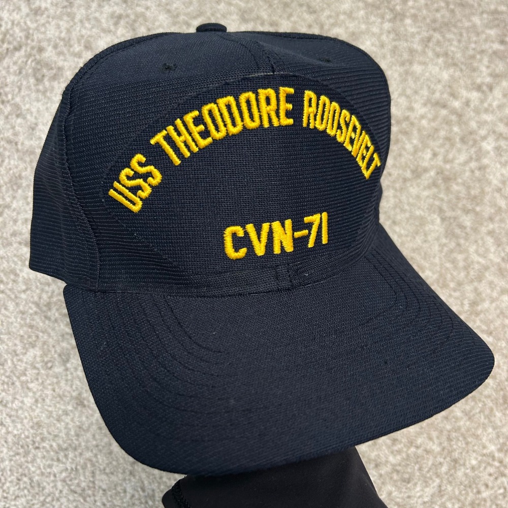 USS Theodore Roosevelt CVN-71 Hat Snapback‎ Cap-10 Made In USA Black